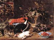 Frans Snyders Hungry Cat with Still Life Germany oil painting artist